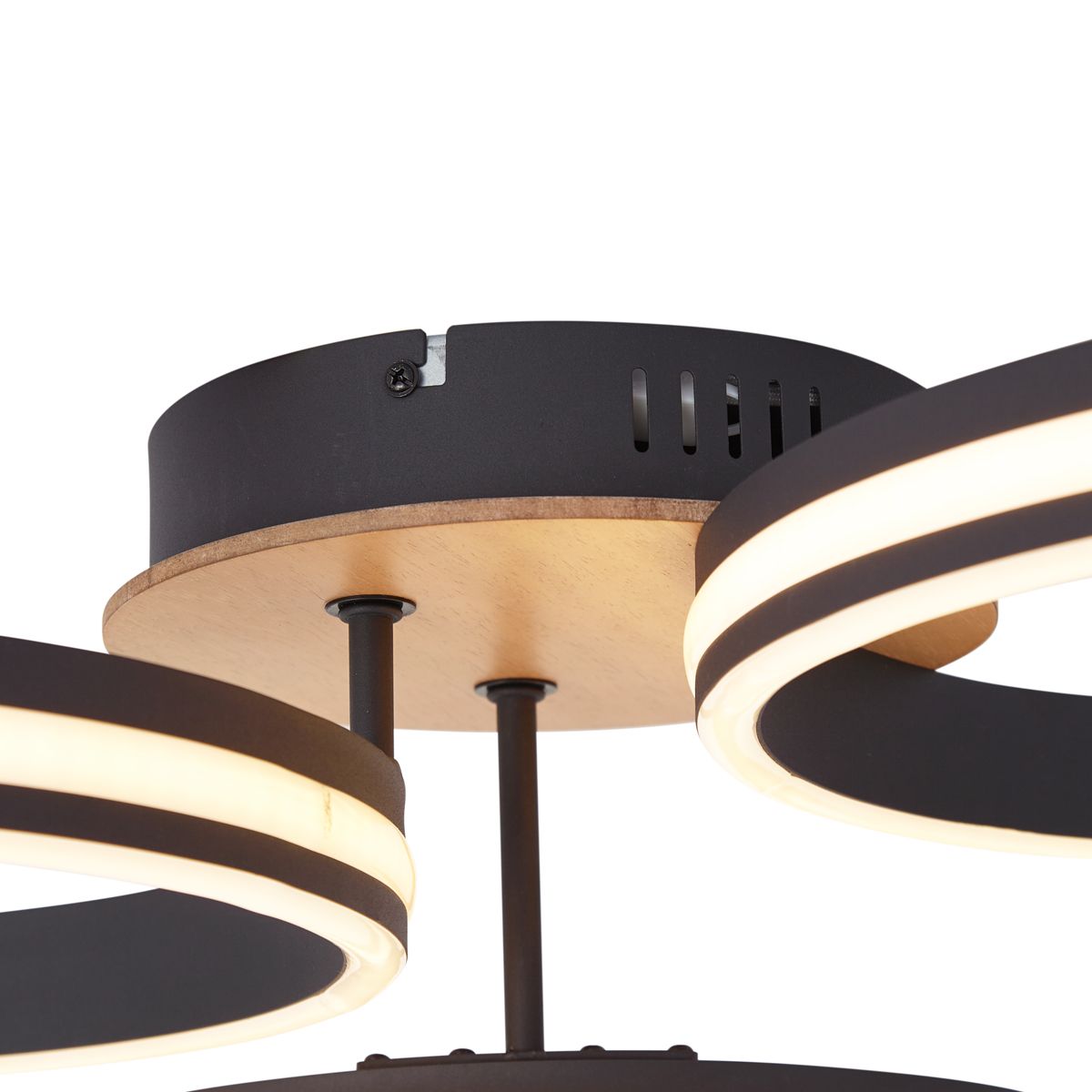 Plafondlamp hout incl. LED 3-staps dimbaar 3-lichts - Navara