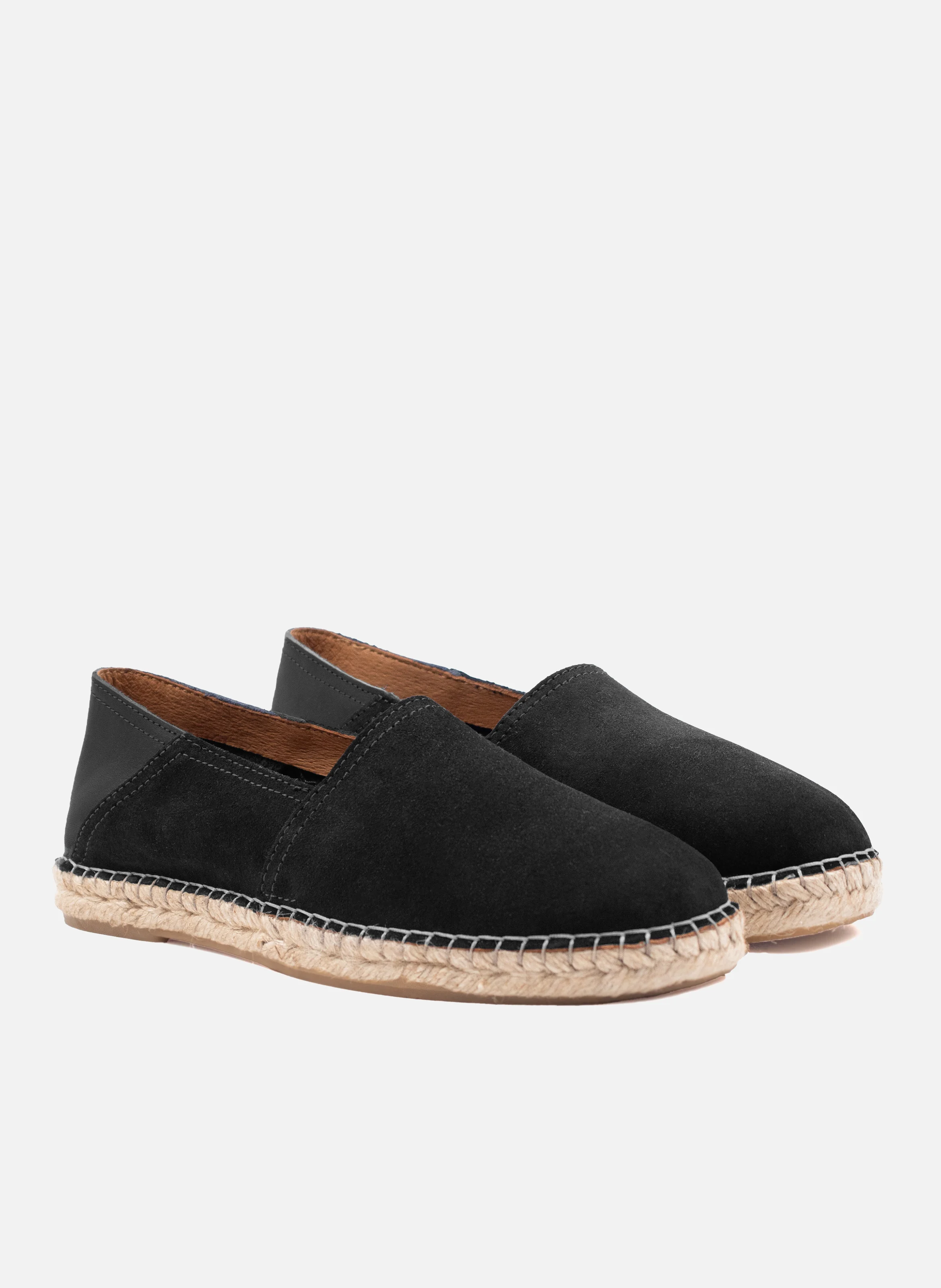 Espadrilles homme cuir daim | Noir