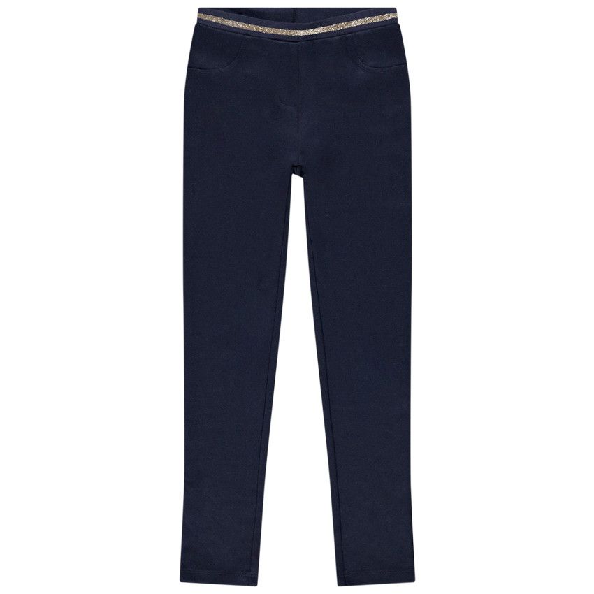 Jegging milano avec taille dorée pour fille - Bleu marine