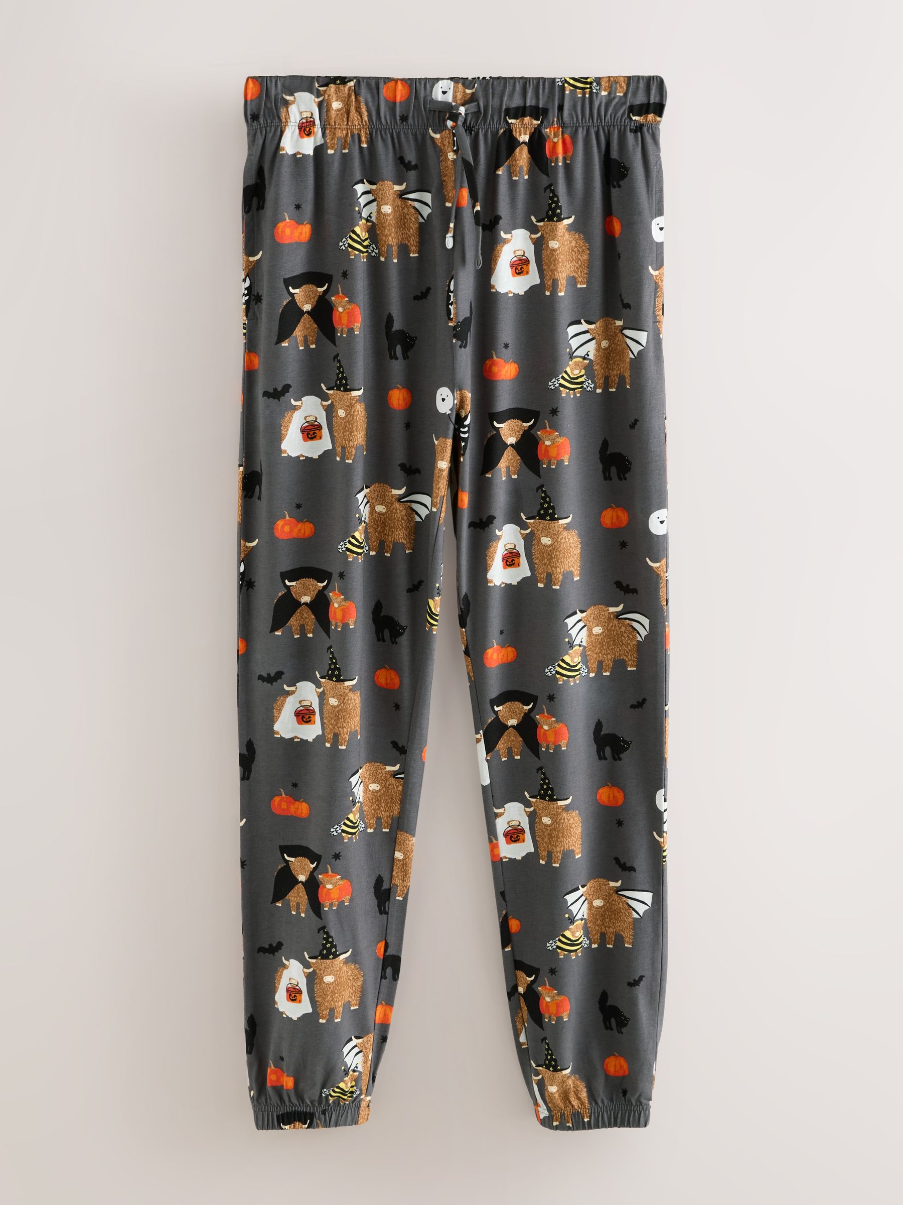 Donkergrijs - Antracietgrijze Halloween Hamish-pyjama met lange mouwen