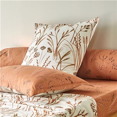 Linge de lit percale motif graminées