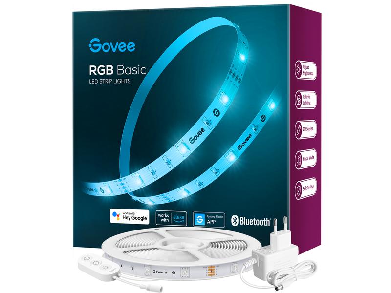 Govee LED Stripe Basic Wi-Fi   Bluetooth, 5 m, RGB LED-Leuchtstreifen