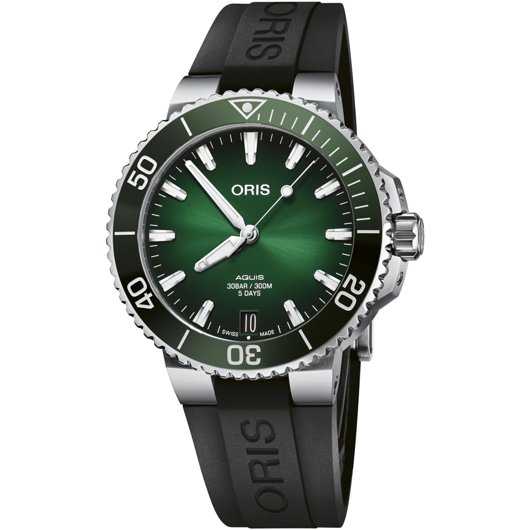 Oris Aquis Date Calibre 400 Grün / Katuschuk Ø 41.5mm