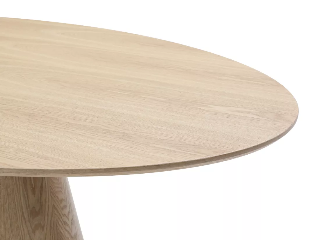 Table à manger 6 personnes placage frêne - Naturel clair - ANTELADA