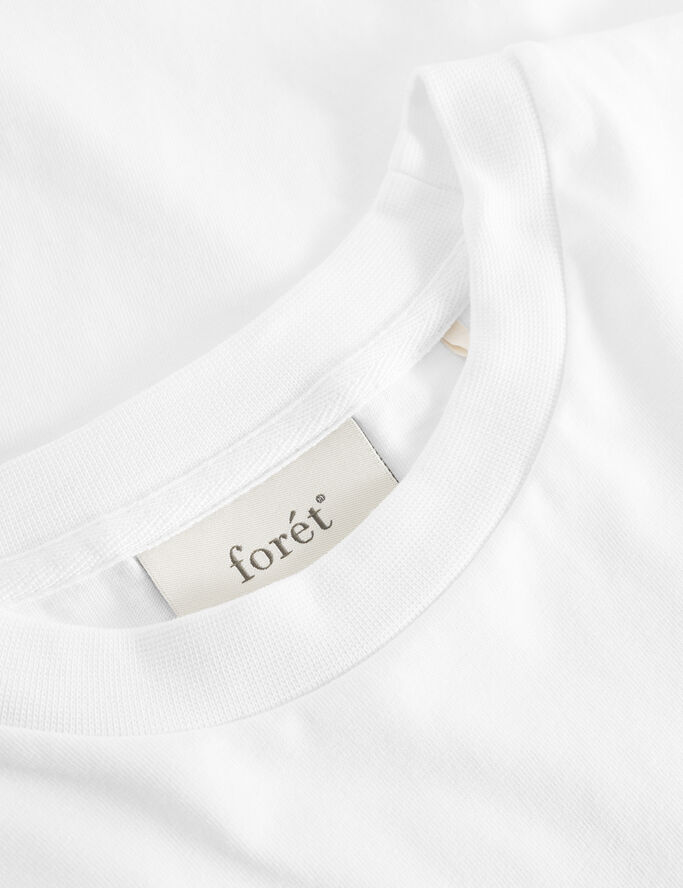 Forét ABODE EMBROIDERY T-SHIRT White/green