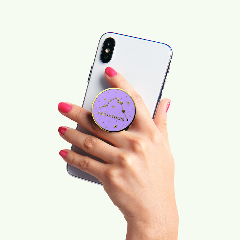 PopGrip Premium Finger Griff Halterung (Austauschbarer Top) für Smartphones / Tablets (805989) - Enamel Aquarius