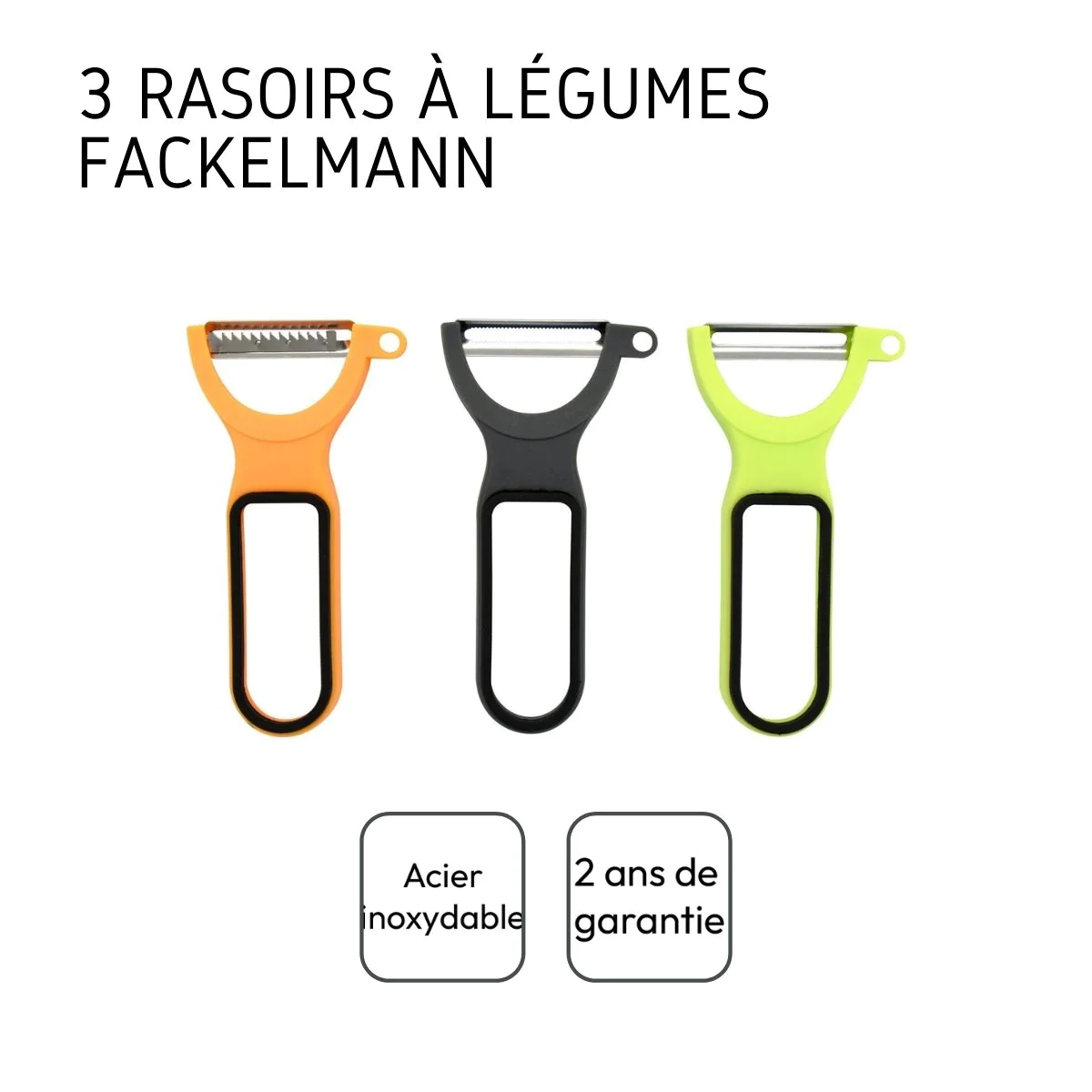 Lot de 3 rasoirs à légumes Colors Edition Fackelmann