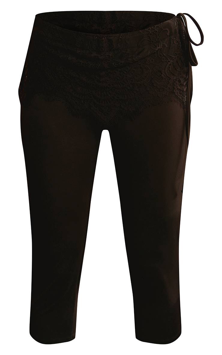 Noir Capri À Taille En Dentelle