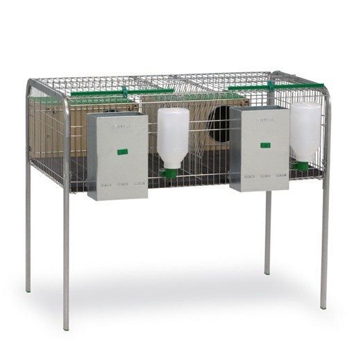 Gaiola Silleda com 2 ninhos para coelhos, cor prata