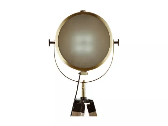Lampadaire projecteur en Métal et Bois aspect vieilli H 150 cm
