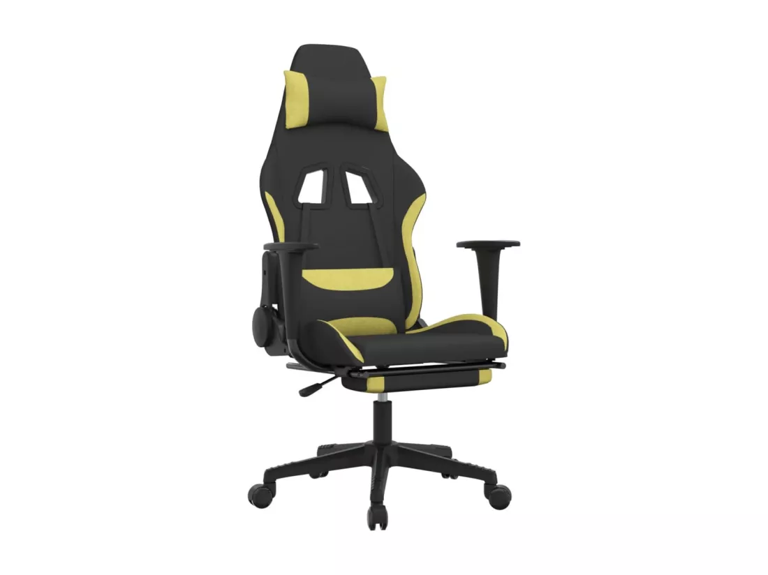 Chaise de jeu avec repose-pied Noir et vert clair