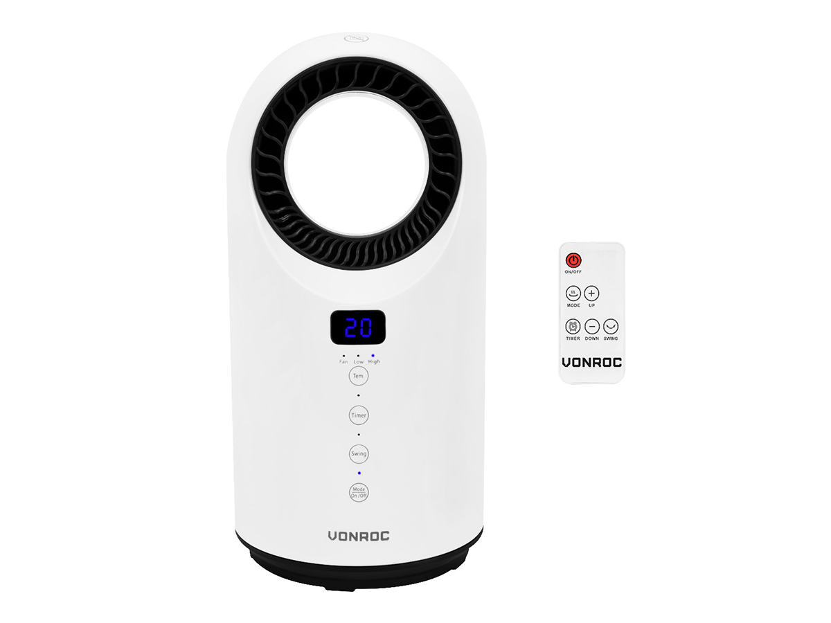 Vonroc 1500 watt Bladeless elektrische kachel - White