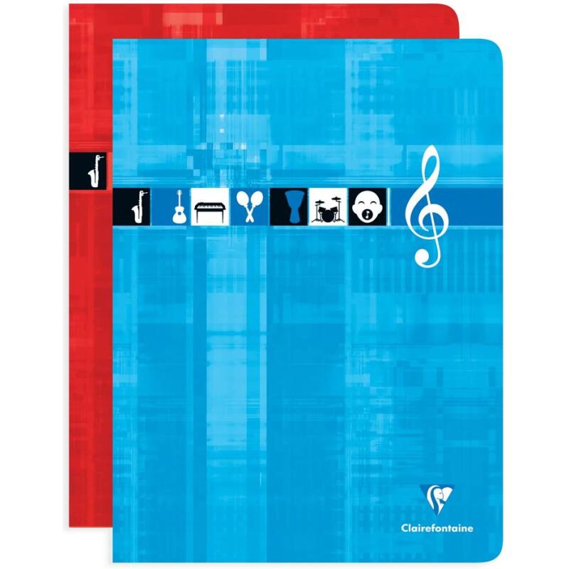 Cahier Musique & Chant piqué 24x32cm 48 pages grands carreaux Couleur aléatoire - Assortis