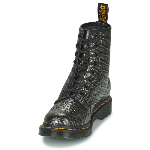 Dr. Martens - 1460 GUNMETAL WILD CROC EMBOSS - Noir
