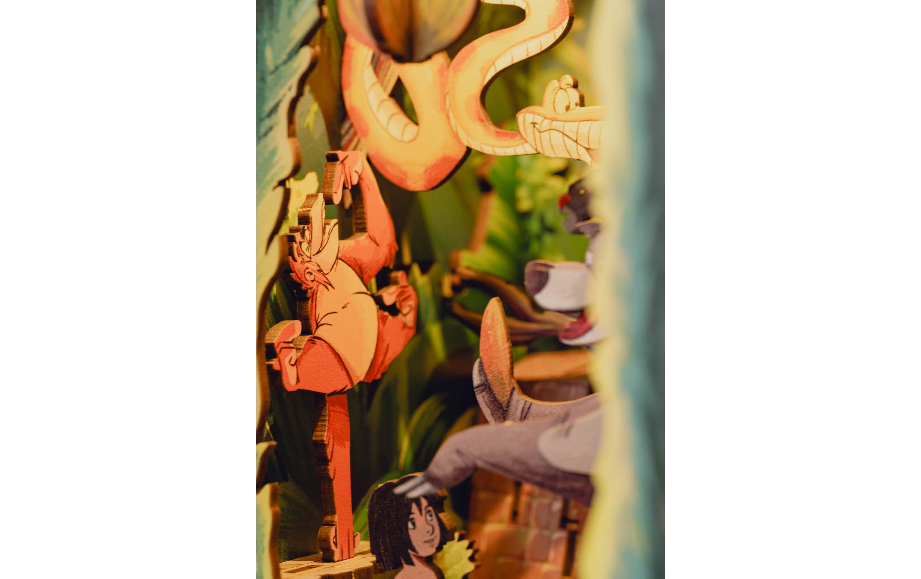 Bausatz Disney The Jungle BookZauberhafte Miniaturwelt mit LED-Beleuchtung für Ihr Bücherregal