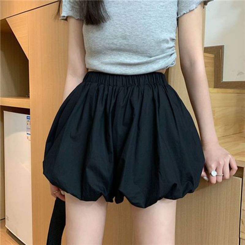 Sisyphi - Hoge taille effen bubble shorts