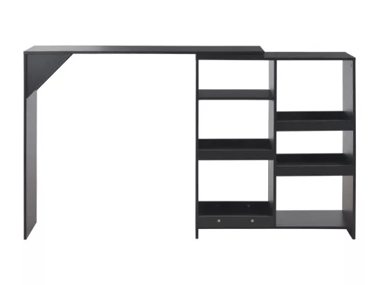 Table de bar avec tablette amovible Noir 138x39x110 cm