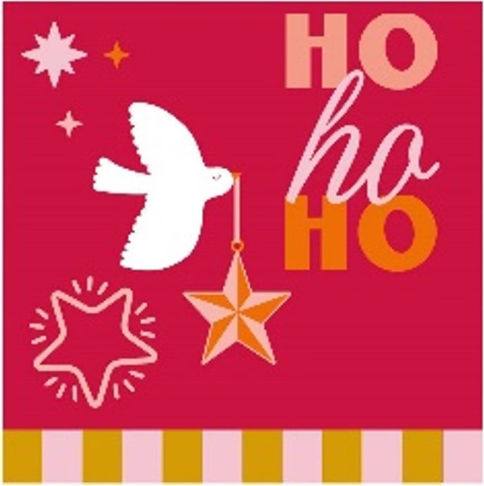 Paper + Design servet Festive Joy rood 33 x 33 cm 20 stuks