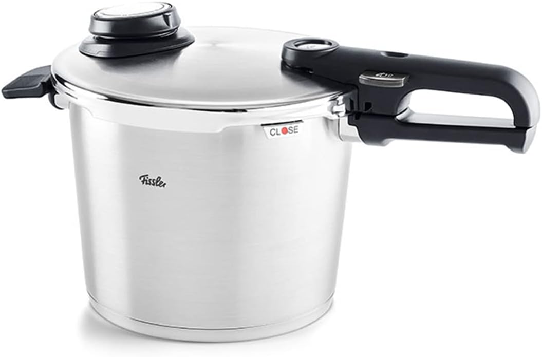 Fissler Vitavit Premium/Schnellkochtopf (6 L, Ø 22 cm) Edelstahl-Dampfkochtopf,4-Garstufen, Inkl. Einsatz - Made in Germany, Induktion