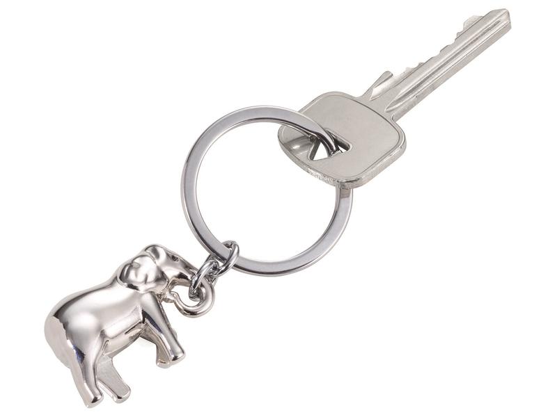 Troika Schlüsselanhänger Elefant Glänzend/Grau Anhänger für die Tasche