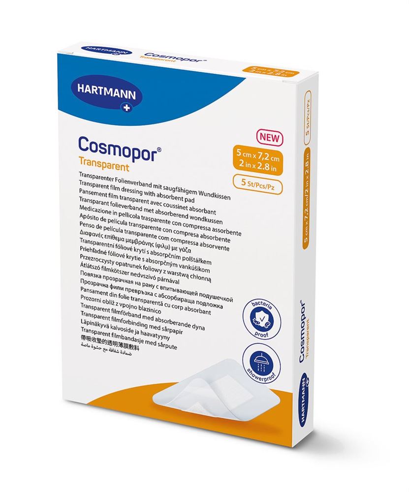 COSMOPOR transparent 5x7.2cm steril 5 Stk
