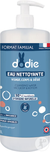 Dodie Eau Nettoyante 3en1 Flacon Pompe 1l