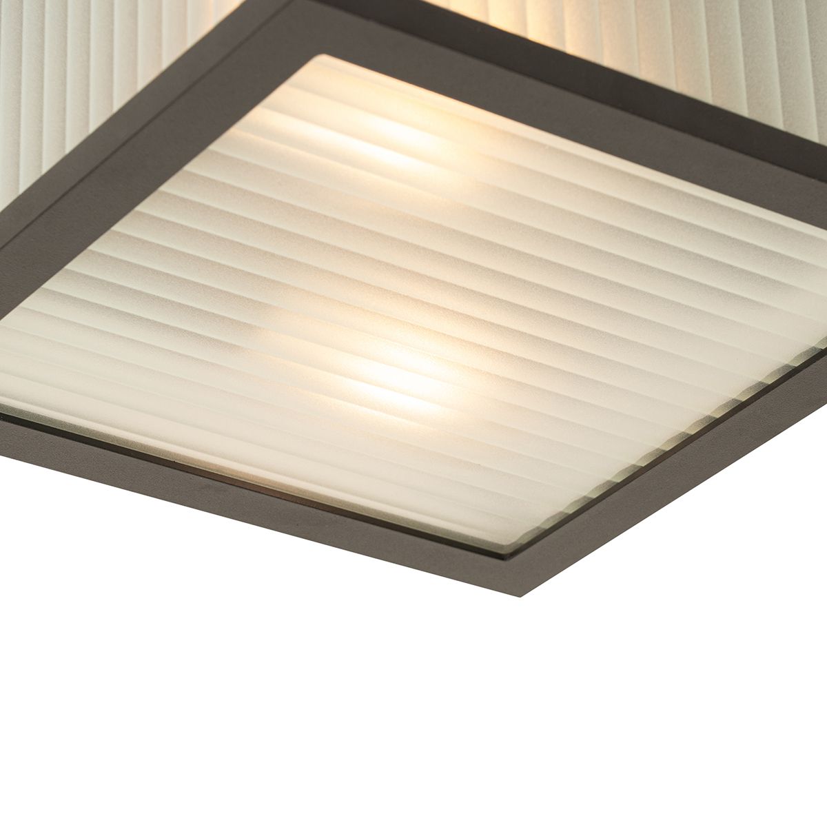 Smart buiten plafondlamp zwart met ribbel glas incl. Wifi A60 - Charlois
