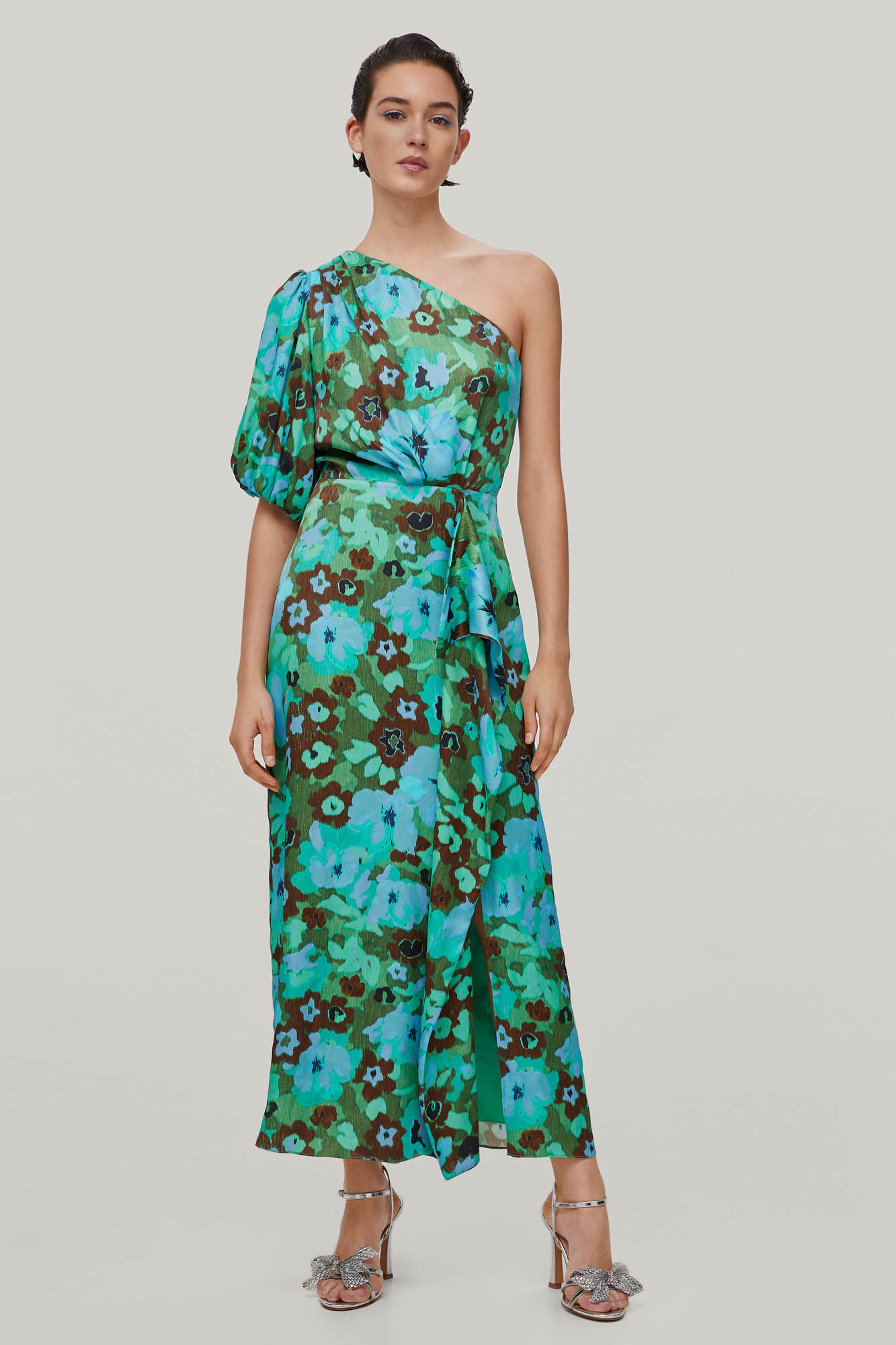 Vestido Isabel com estampa floral - Azul