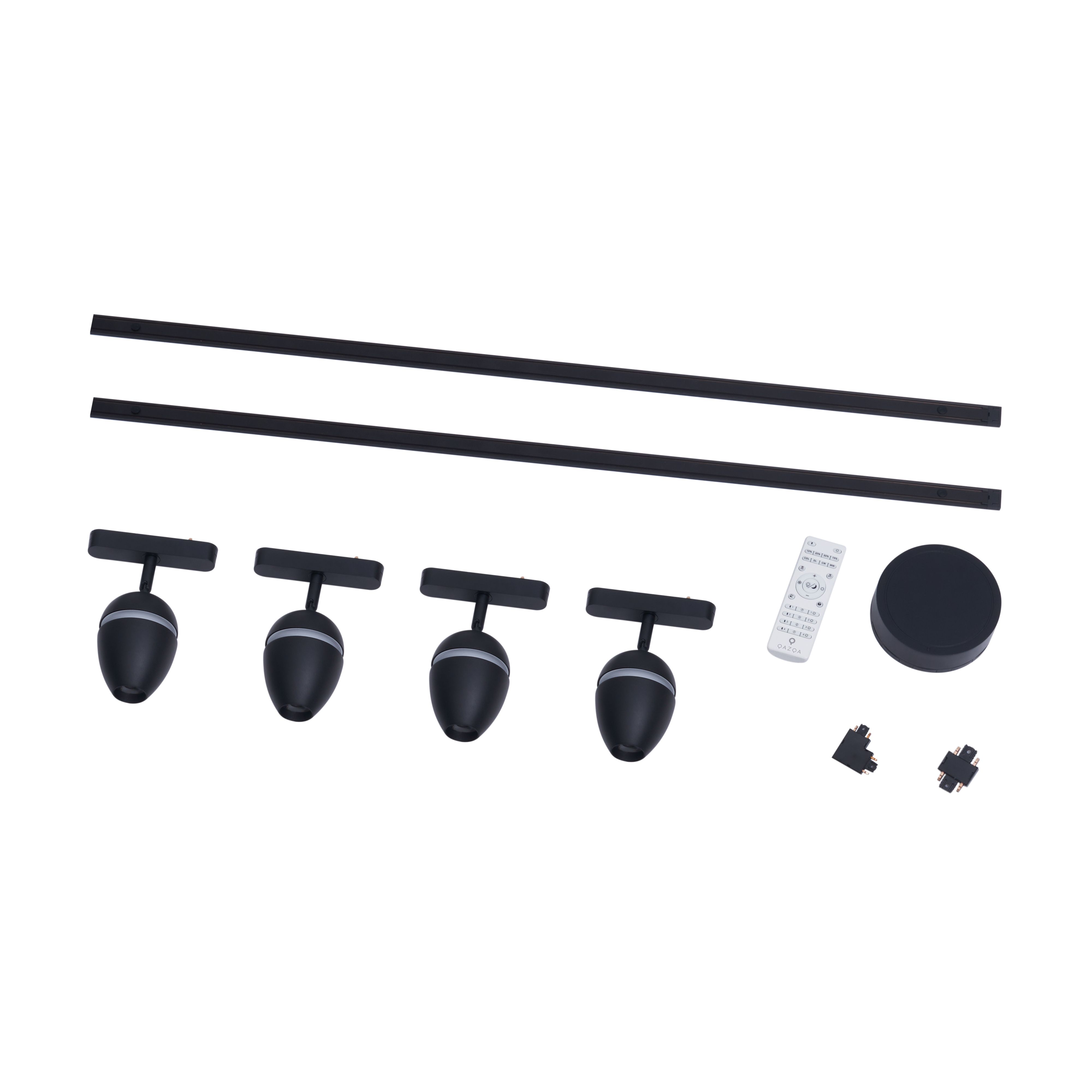 Modern railsysteem met 4 spots zwart 1-fase - Magnetic Eggy
