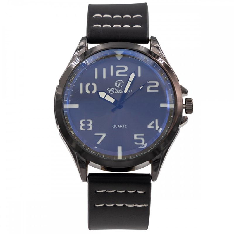 Montre Homme CHTIME bracelet Cuir Noir