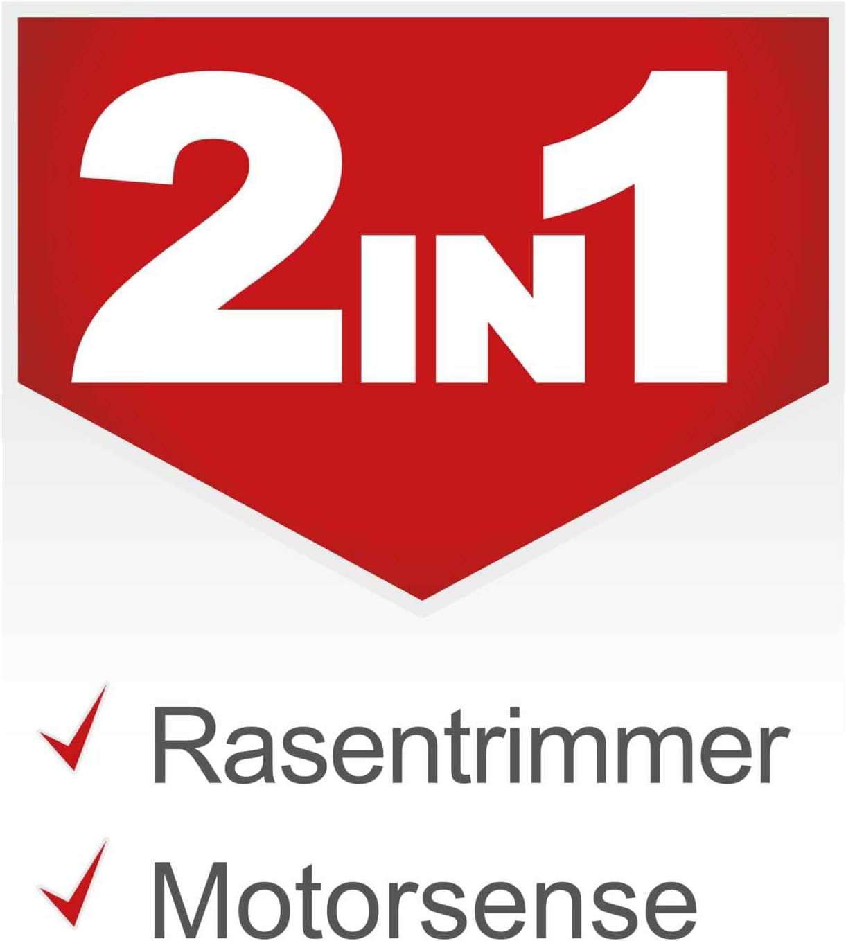 Scheppach Benzin Motorsense BCH3300-100PB mit 2 Spulen | 2in1 Freischneider, Rasentrimmer | 1,22PS Leistung | Schnittbreite 430/255mm | Anti-Vibration, Schaft 150cm | mit Tippautomatik & Schultergurt