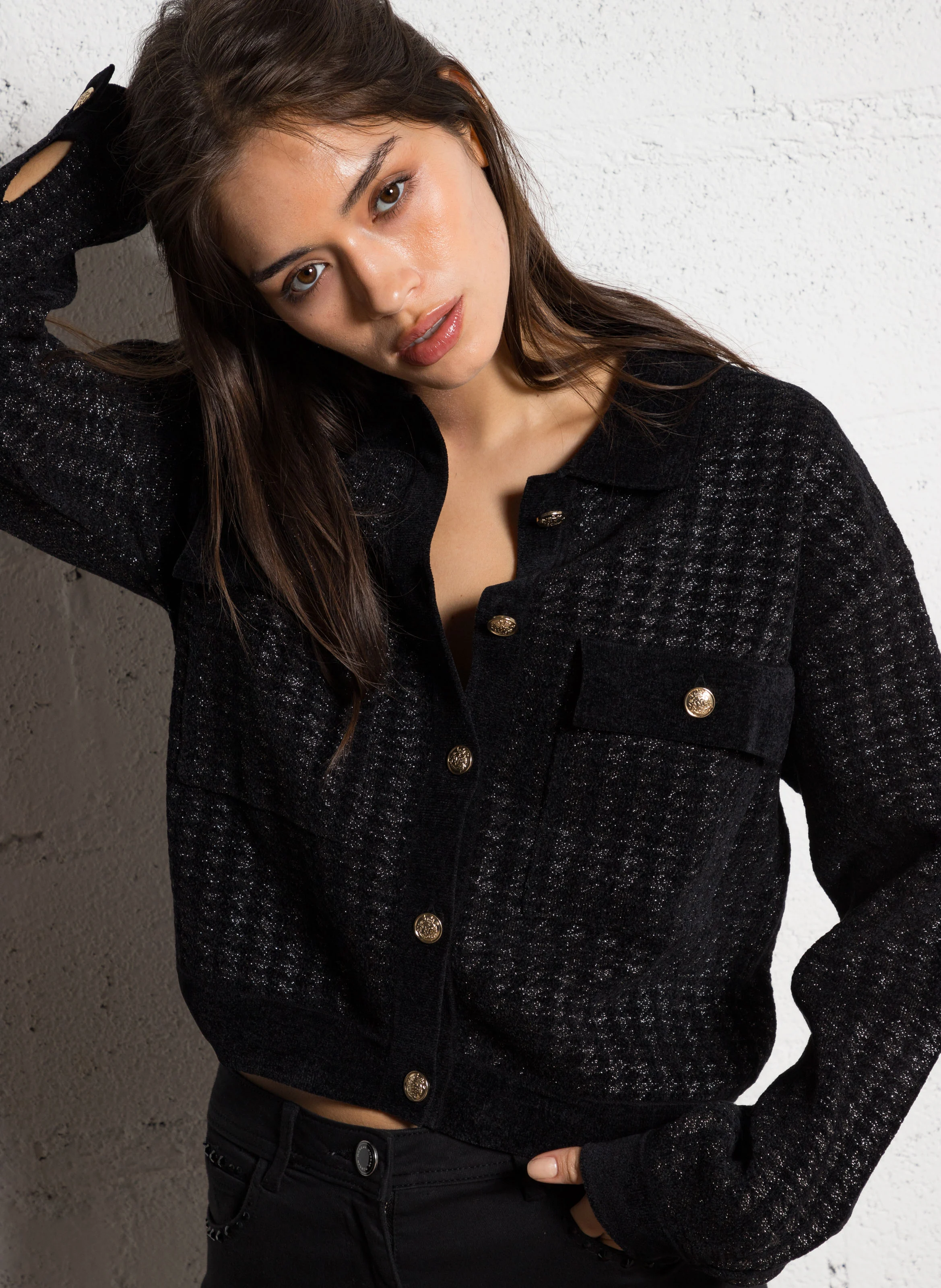MVAZOU - Gilet ample col classique | Noir