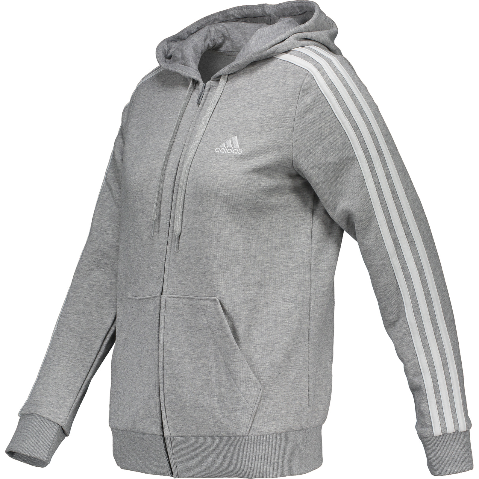 Adidas 3S FT FZ Hoodie Da, schwarz, S