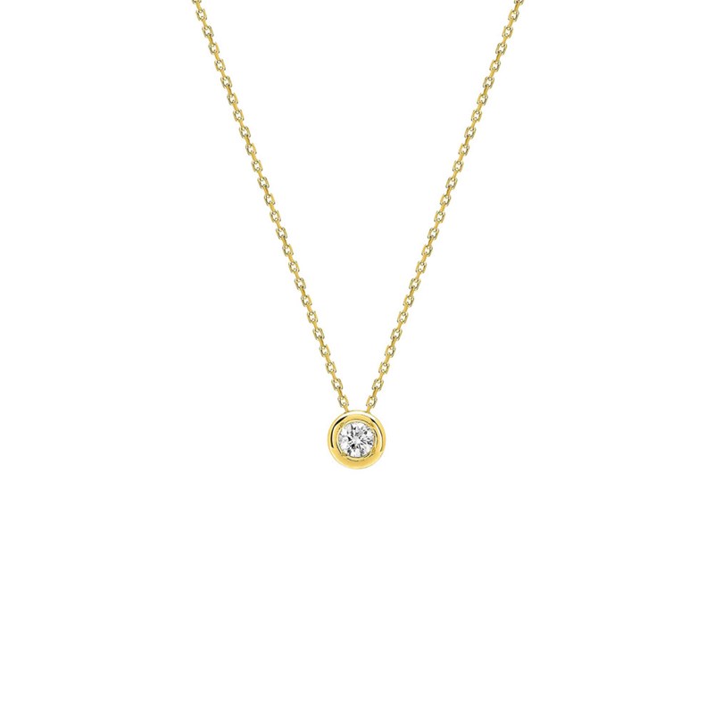 Collier Femme - Or 18 Carats - Diamant 0,14 Carats - Longueur : 42 cm