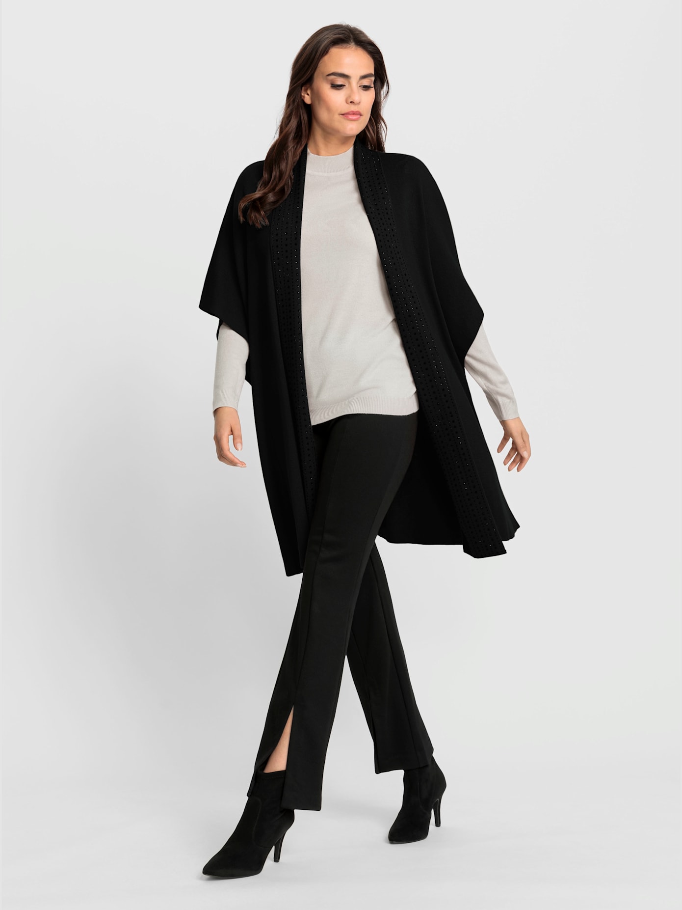 Veste longue en tricot 18% laine