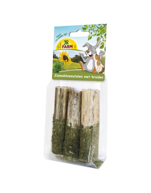 Jr Farm Zonnebloemstelen Met Kruiden - Ruwvoer - 20 g
