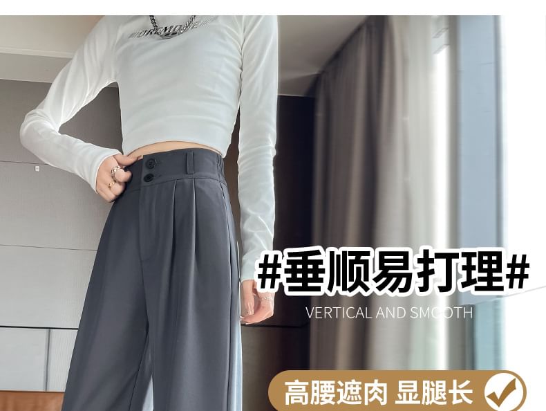 Arroba - Hoge taille effen losse broek (verschillende ontwerpen)