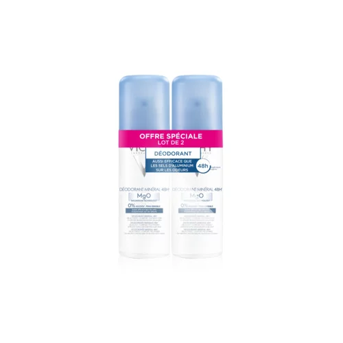 Déodorant aérosol minéral 48H - LOT 2 x 125 ml