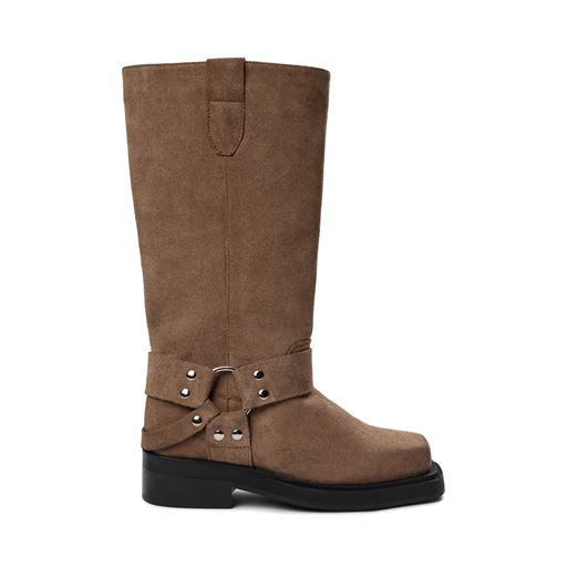 Pavement Angelina Suede Støvler, Taupe Suede, 40