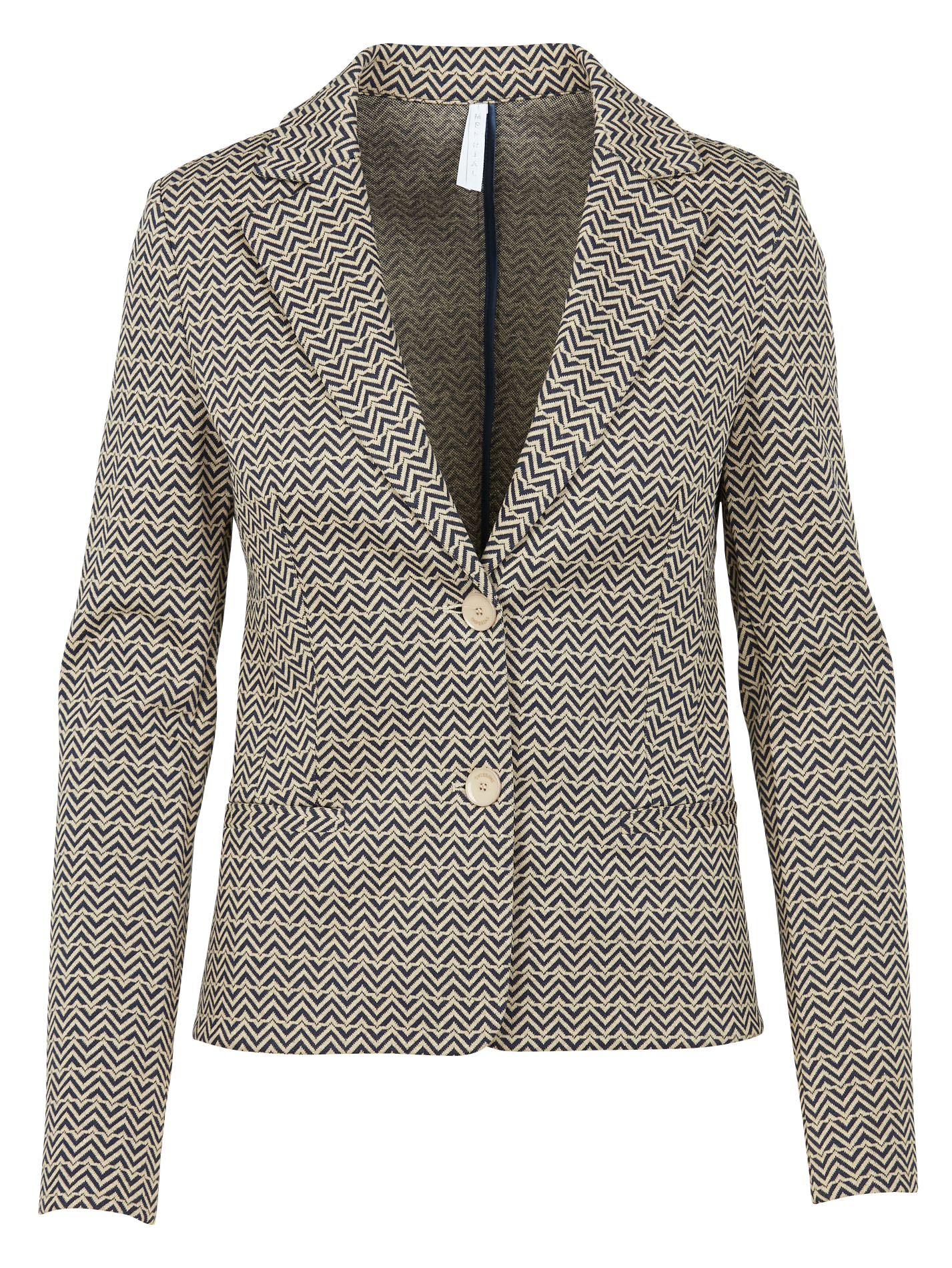 Veste col tailleur en jacquard | Beige