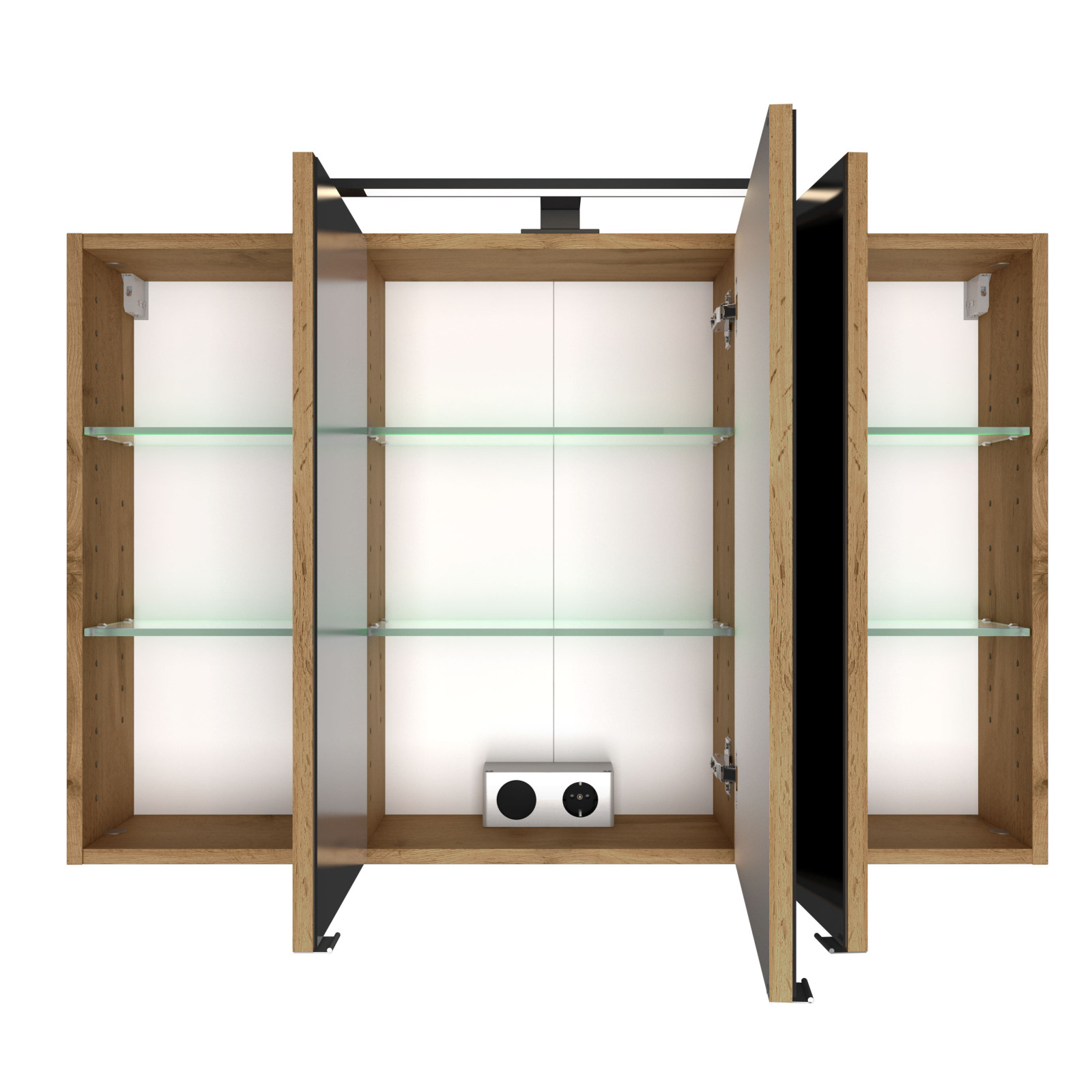 3D-Spiegelschrank - Wotaneiche - 100 cm