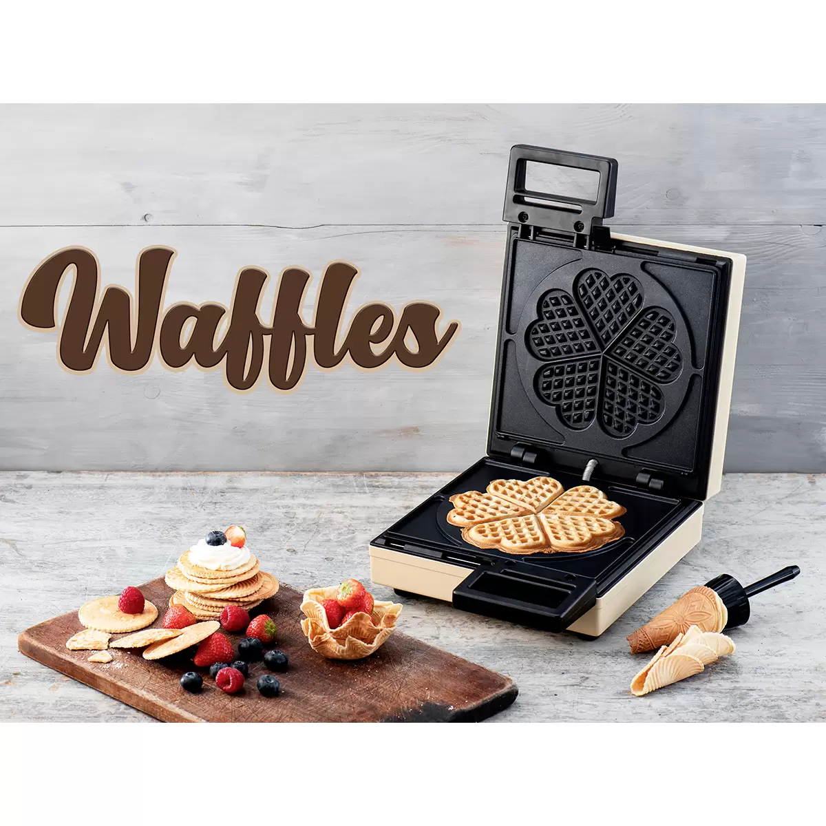 Bretzel- und Waffeleisen Bretzeli & Waffles Beige