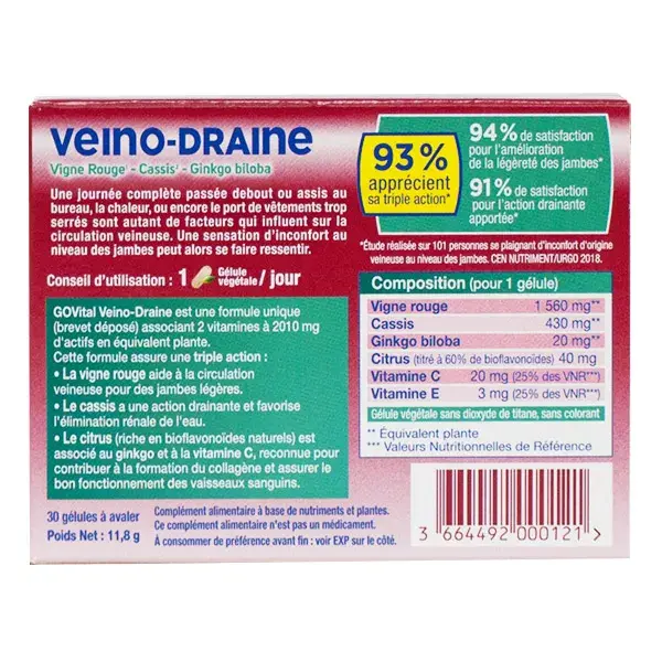 Alvityl Veino-Draine Circulação, pernas leves a partir dos 12 anos, 3 x 30 cápsulas