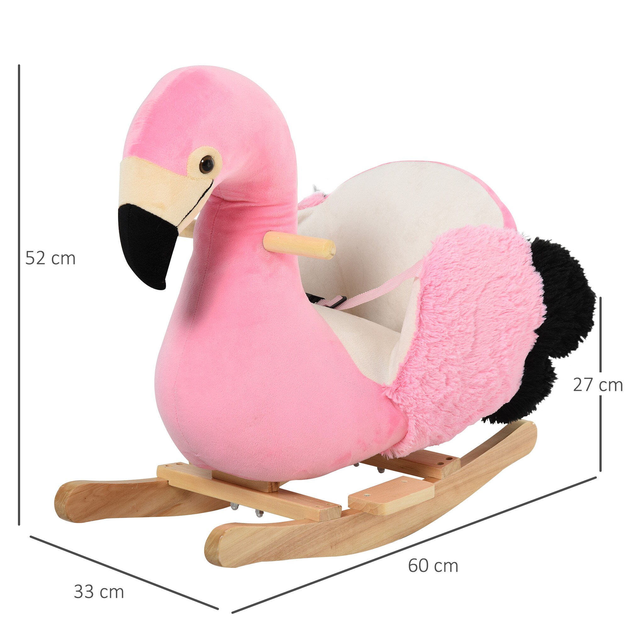 HOMCOM Kinder Schaukeltier als Flamingo rosa 60 x 33 x 52 cm (LxBxH)