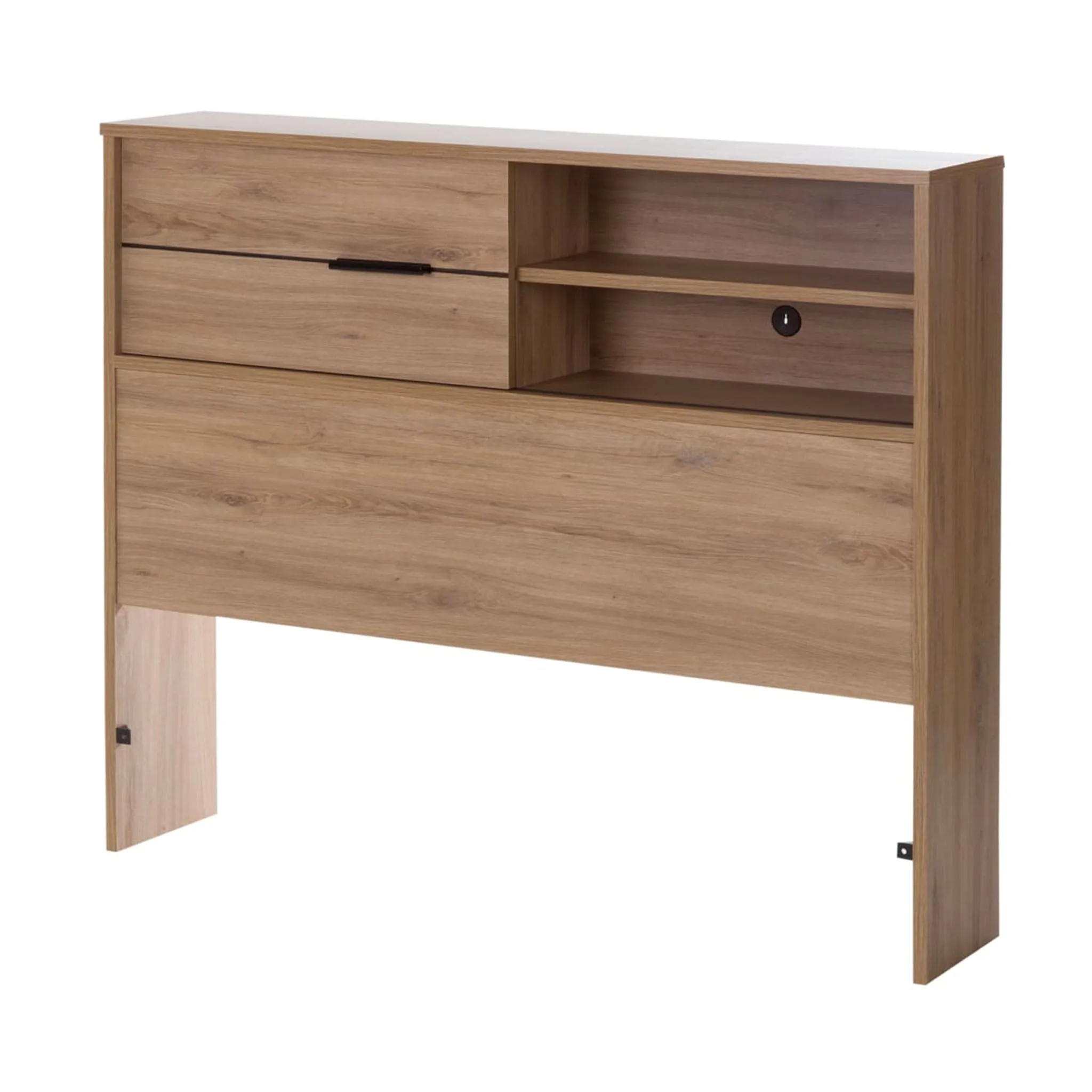 South Shore Tête de Lit Simple Avec Rangement Fynn - Chêne Rustique