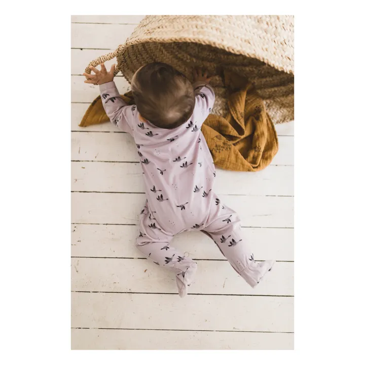 Rose in April Pyjama à pieds en jersey Amalia Oie | Lilas