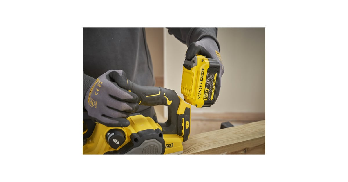 StanleyFATMAX V20 18V Brushless elektrische schaafmachine  (Zwart/geel, Accu en oplader niet inbegrepen)