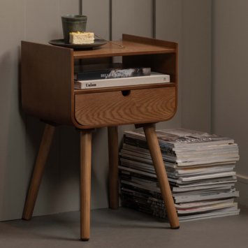 WOOOD bijzettafel Nils natural hout 36x30 cm
