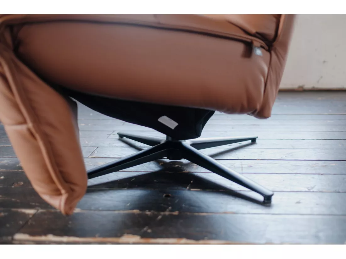 Fauteuil - marron cuir - MIKO
