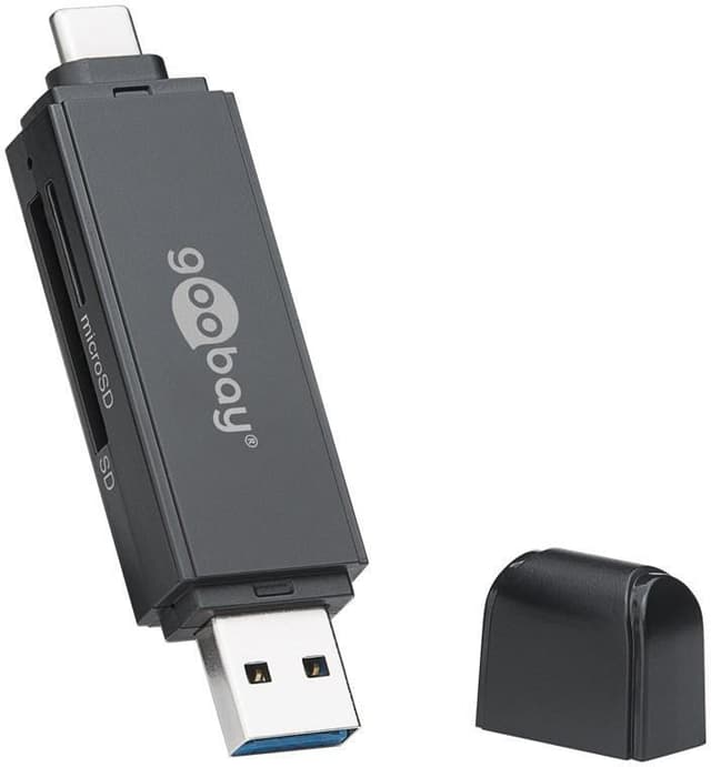 Goobay USB 3.0, USB-C™-kortlæser 2-i-1
